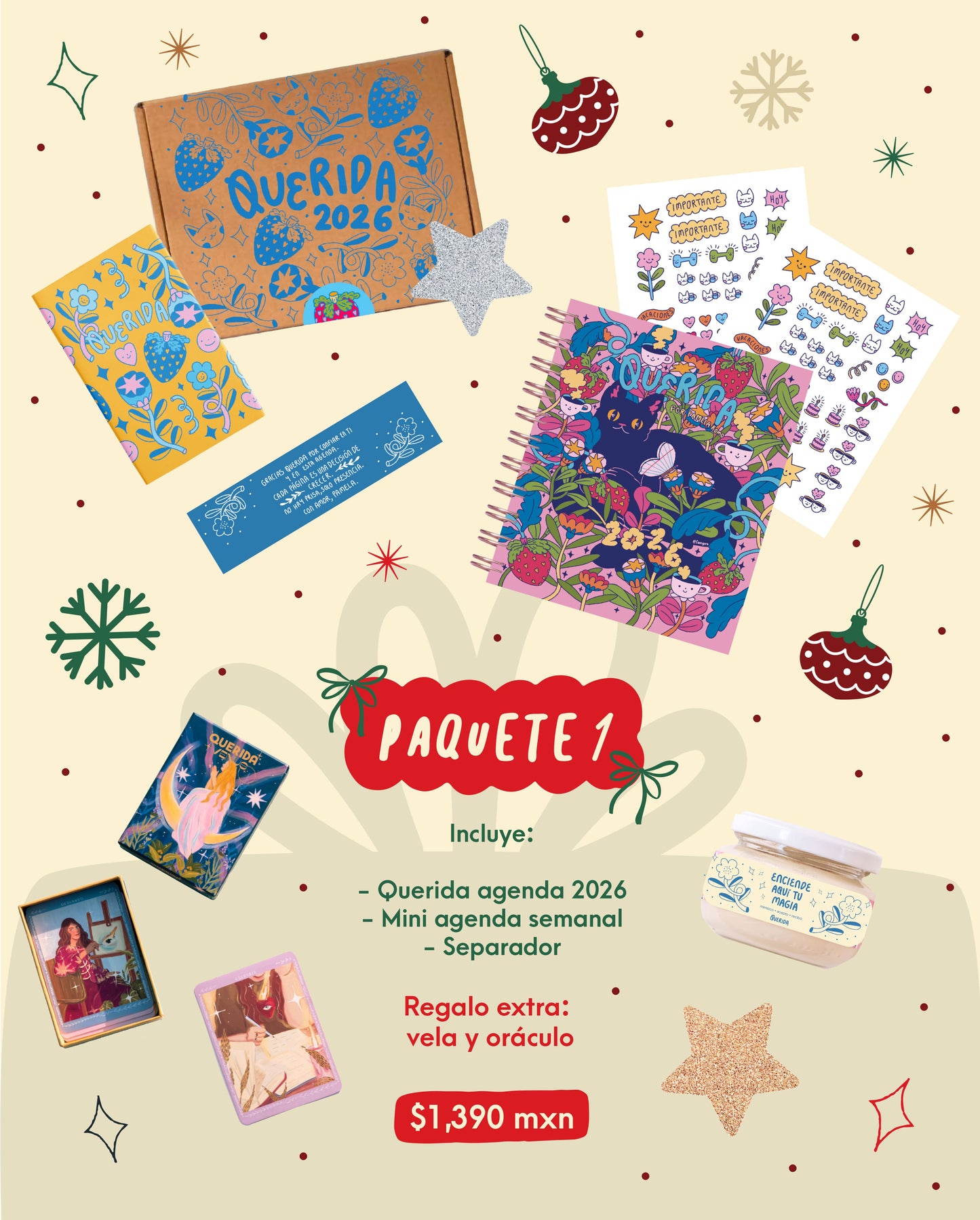 Promo Querida Xmas 1: Querida Agenda + Vela + Oráculo