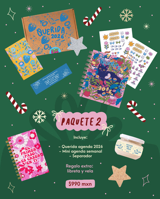 Promo Querida Xmas 2: Querida Agenda + Querida Libreta + Vela